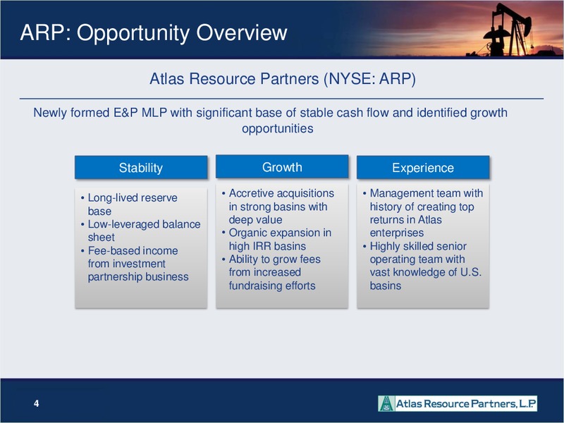 2012 NAPTP MLP INVESTOR CONFERENCE – Atlas Resource Partners, L.P. – slide 3