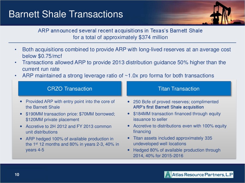 2012 NAPTP MLP INVESTOR CONFERENCE – Atlas Resource Partners, L.P. – slide 9
