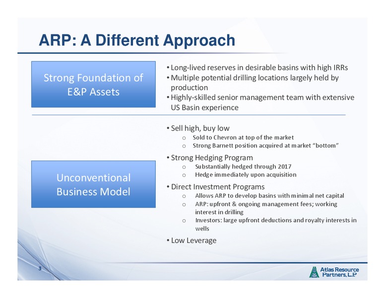 MAY 2013 INVESTOR PRESENTATION – Atlas Resource Partners, L.P. – slide 2