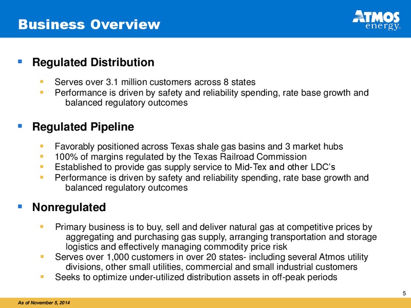 INVESTOR PRESENTATION – Atmos Energy – slide 5