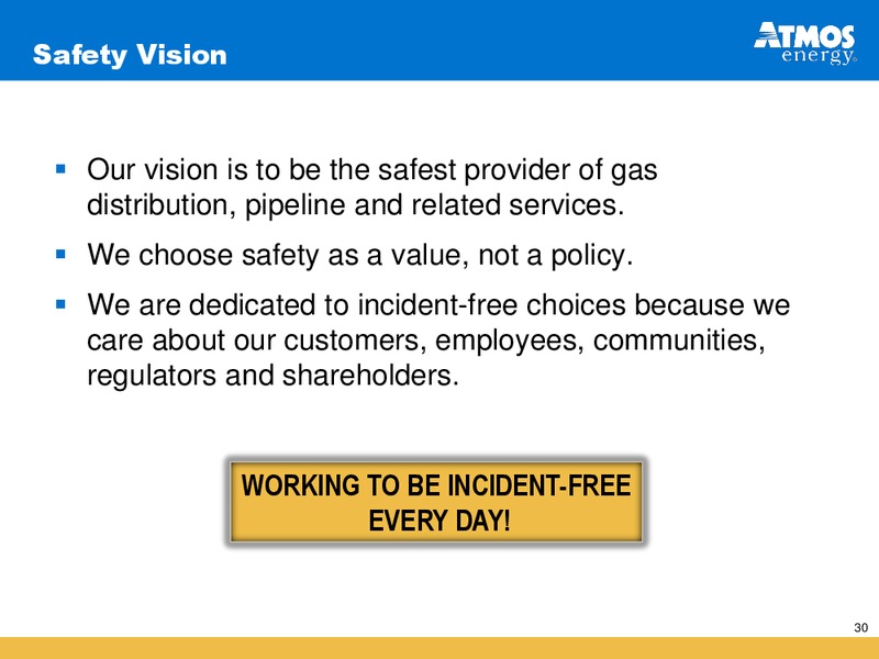 INVESTOR PRESENTATION – Atmos Energy – slide 30