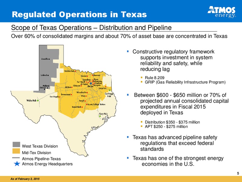 INVESTOR PRESENTATION – Atmos Energy – slide 5