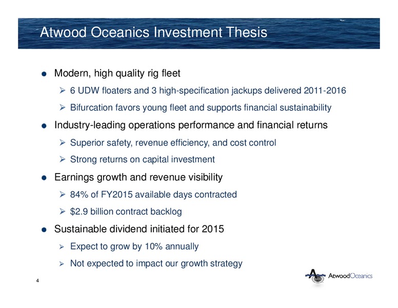 INVESTOR PRESENTATION – Atwood Oceanics Inc – slide 3