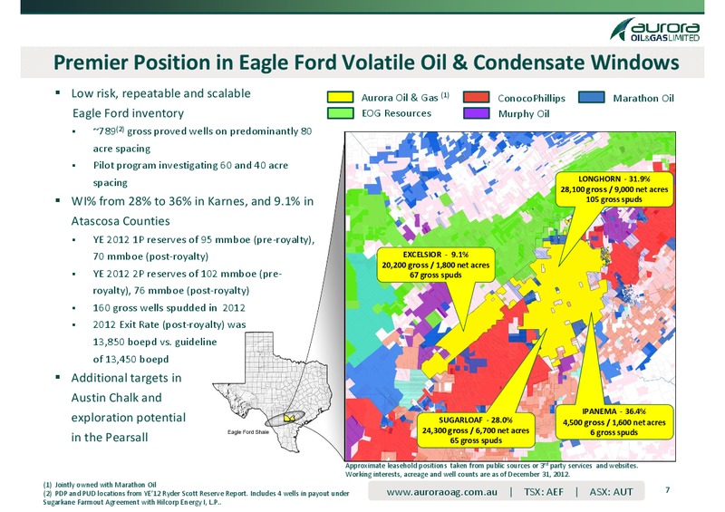 COMPANY PRESENTATION MATERIAL – Aurora Oil & Gas Ltd. – slide 4