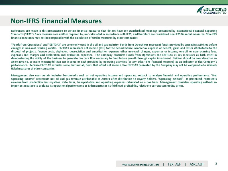 2012 FULL YEAR AND FOURTH QUARTER RESULTS – Aurora Oil & Gas Ltd. – slide 2