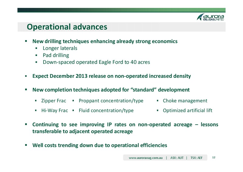 Corporate Presentation – Aurora Oil & Gas Ltd. – slide 9