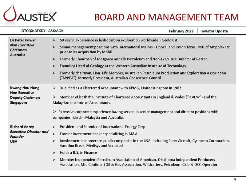 CORPORATE PRESENTATION – Austex Oil Limited – slide 3