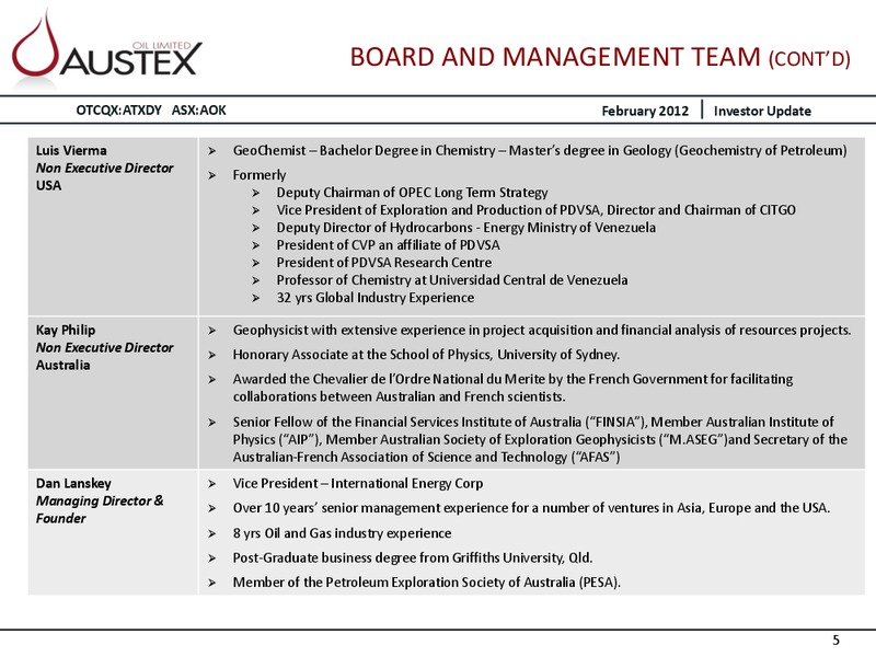 CORPORATE PRESENTATION – Austex Oil Limited – slide 4
