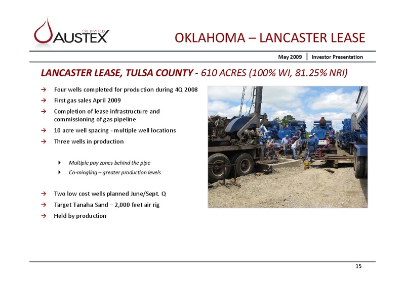 MAY 2009 INVESTOR PRESENTATION – Austex Oil Limited – slide 14