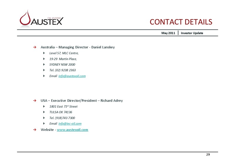 AN EMERGING OIL AND GAS PRODUCER – Austex Oil Limited – slide 28