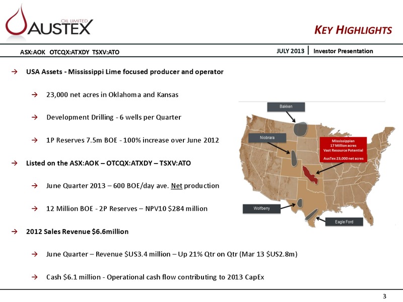 INVESTOR PRESENTATION – Austex Oil Limited – slide 2