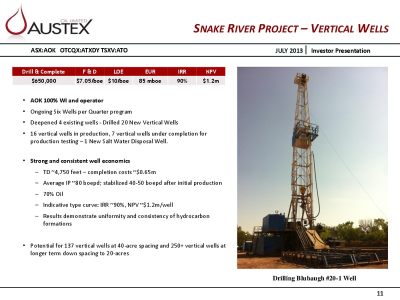 INVESTOR PRESENTATION – Austex Oil Limited – slide 10