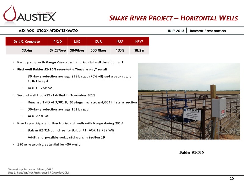 INVESTOR PRESENTATION – Austex Oil Limited – slide 11