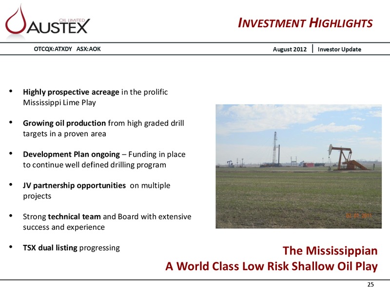 CORPORATE PRESENTATION – Austex Oil Limited – slide 24