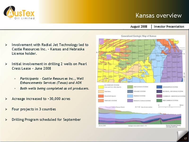 INVESTOR PRESENTATION – Austex Oil Limited – slide 16