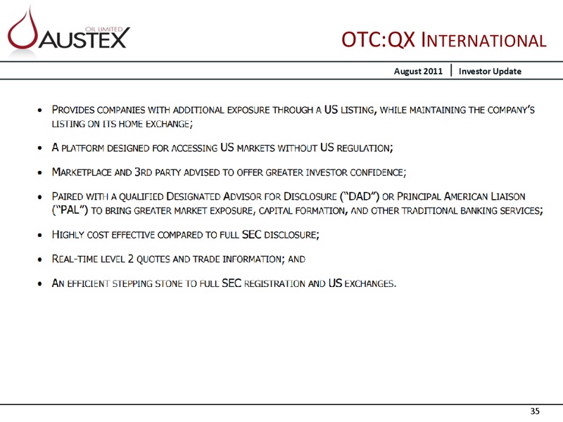 AGM PRESENTATION – Austex Oil Limited – slide 34