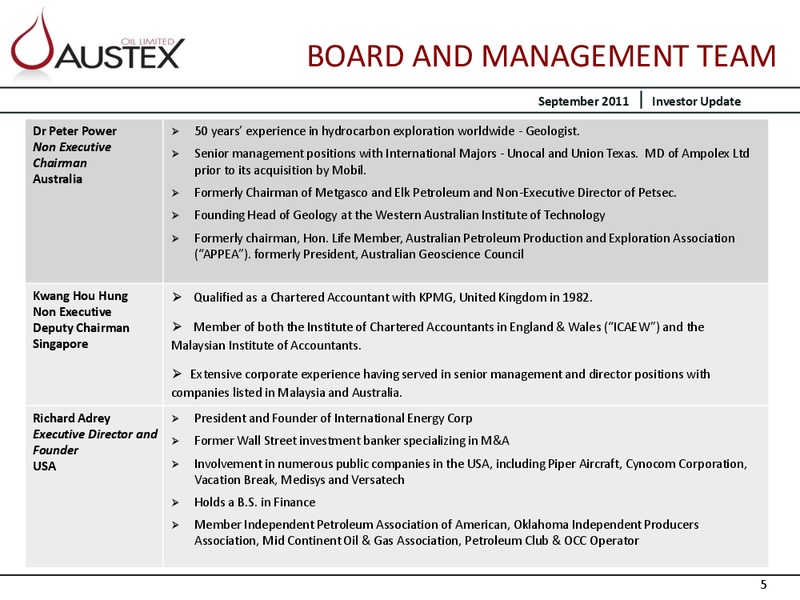 CORPORATE PRESENTATION – Austex Oil Limited – slide 4