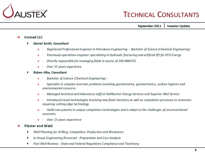 CORPORATE PRESENTATION – Austex Oil Limited – slide 7