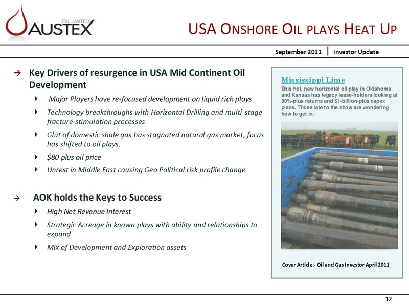 CORPORATE PRESENTATION – Austex Oil Limited – slide 11