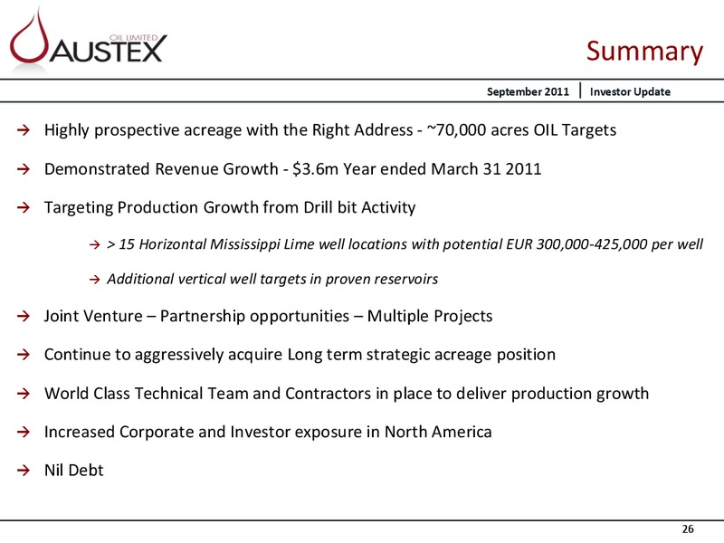 CORPORATE PRESENTATION – Austex Oil Limited – slide 25