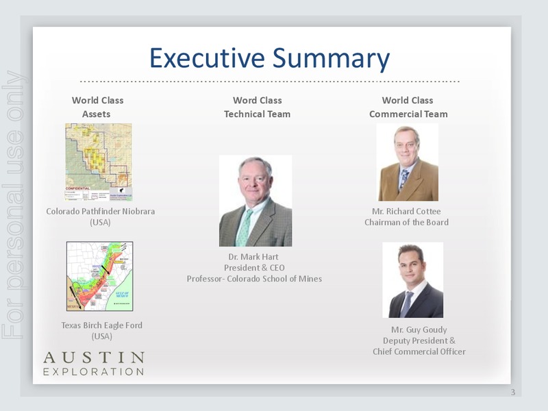 Investor Presentation – Austin Exploration Limited – slide 2