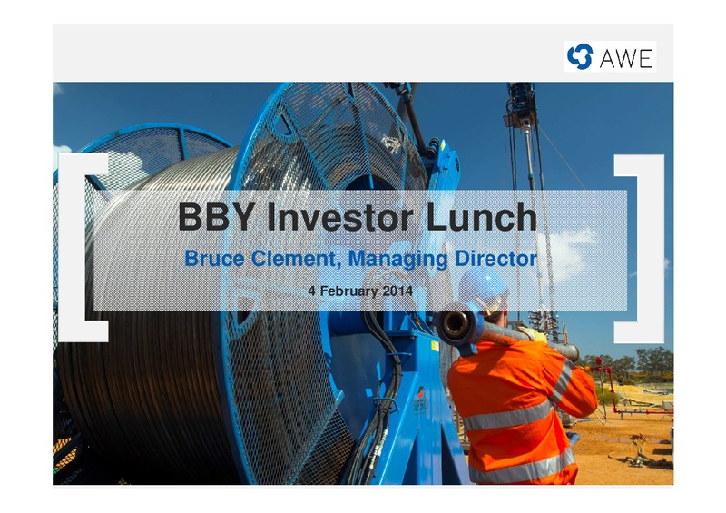 BBY Investor Lunch – Awe Limited – slide 1