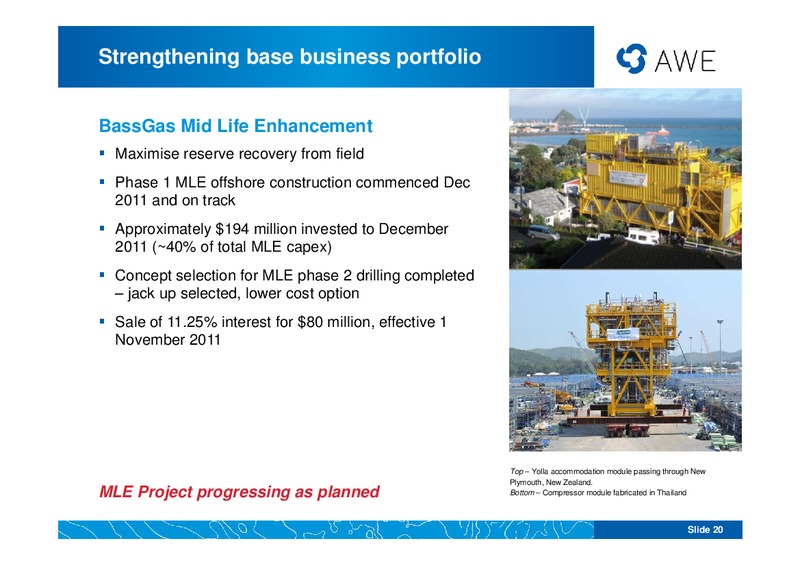 2012 HALF YEAR RESULTS – Awe Limited – slide 19