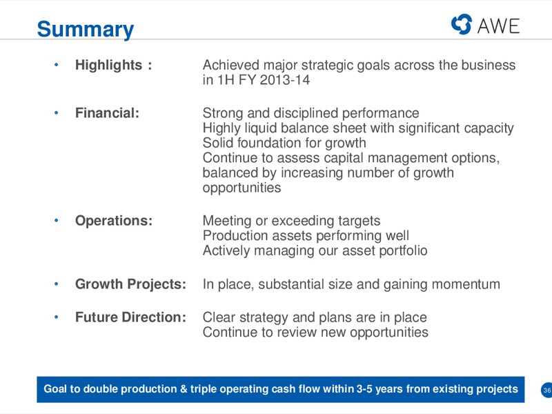 US INVESTOR ROADSHOW – Awe Limited – slide 35