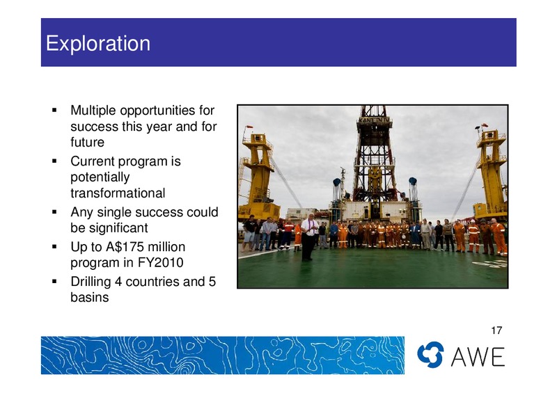 US INVESTOR PRESENTATION – Awe Limited – slide 17