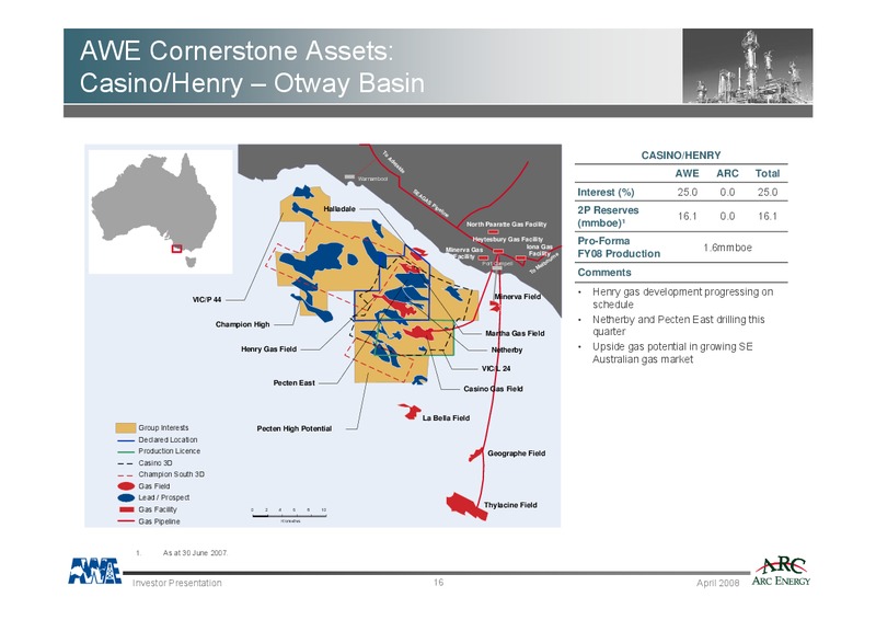 AWE ARC MERGER – Awe Limited – slide 16