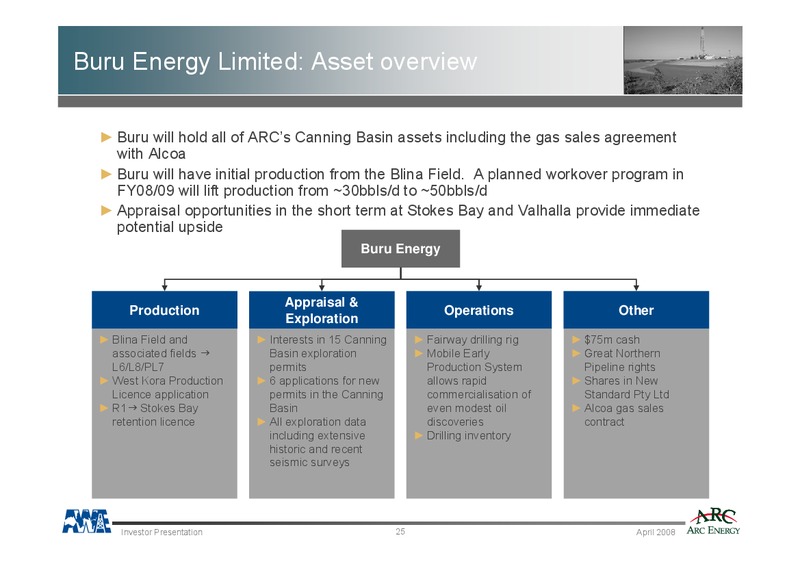 AWE ARC MERGER – Awe Limited – slide 25