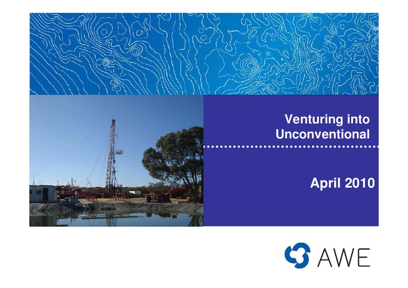 VENTURING INTO UNCONVENTIONA – Awe Limited – slide 1