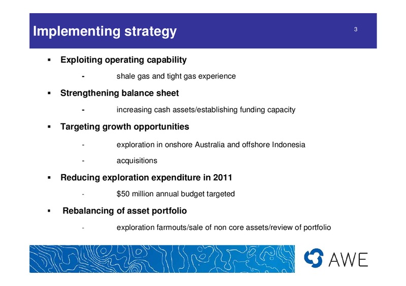 PRESENTATION TO UBS CONFERENCE – Awe Limited – slide 3