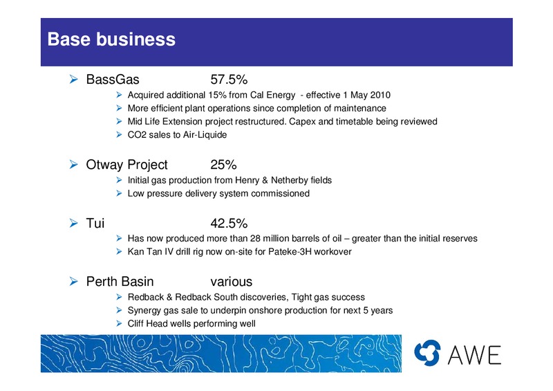 FY2010 RESULTS – Awe Limited – slide 9