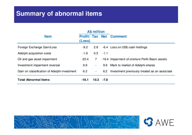 FY2010 RESULTS – Awe Limited – slide 19