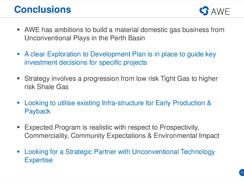 DUG CONFERENCE – Awe Limited – slide 14