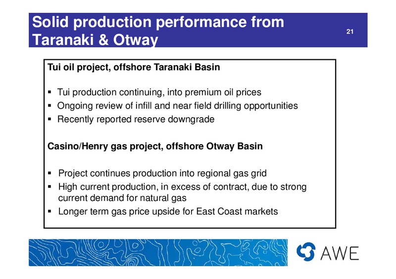 2010 - 11 Full Year Results – Awe Limited – slide 21