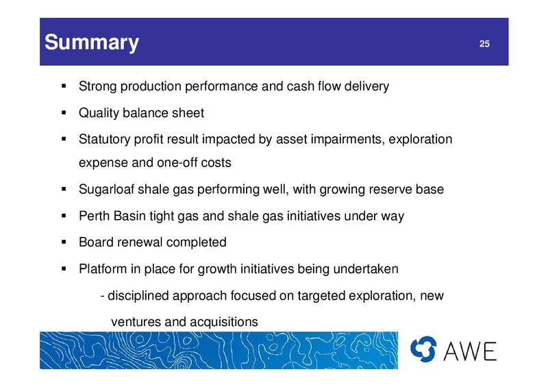 2010 - 11 Full Year Results – Awe Limited – slide 25