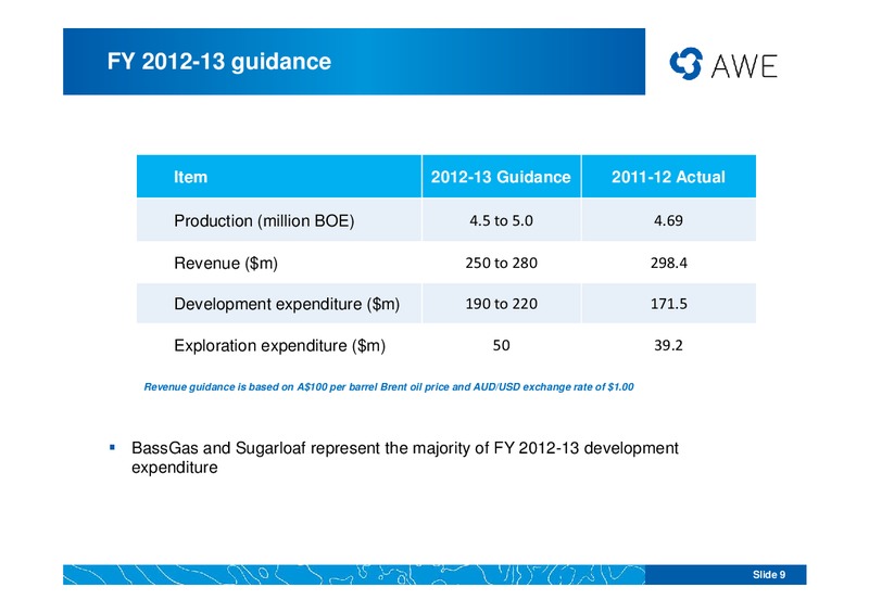 EUROZ OIL AND GAS CONFERENCE – Awe Limited – slide 8