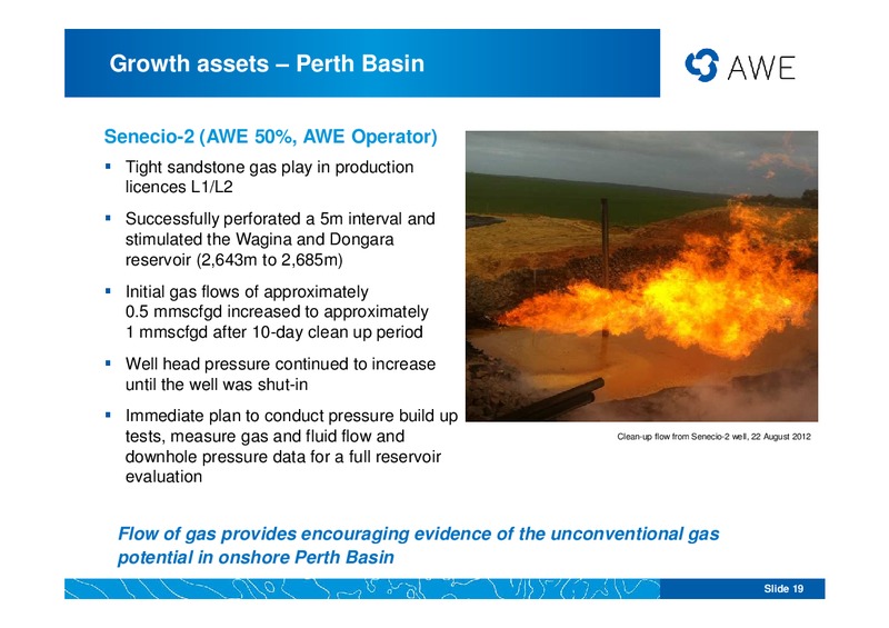 EUROZ OIL AND GAS CONFERENCE – Awe Limited – slide 18