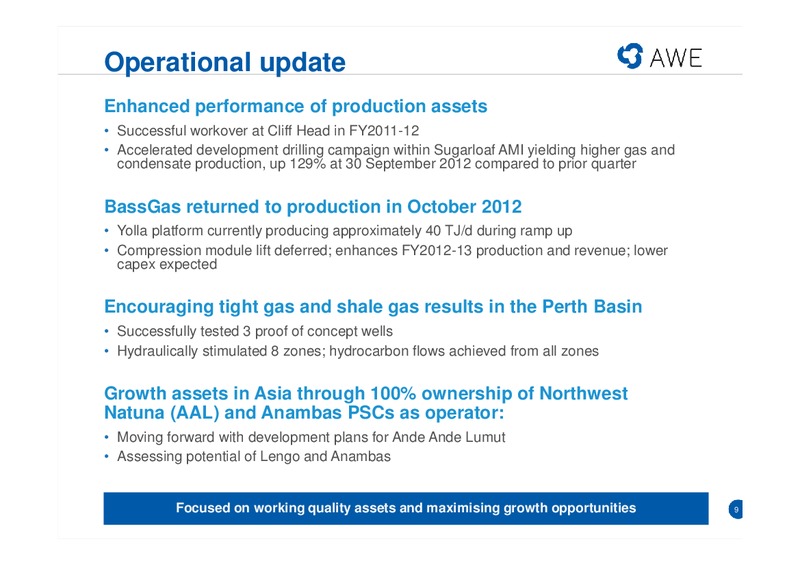 CITI CONFERENCE – Awe Limited – slide 8
