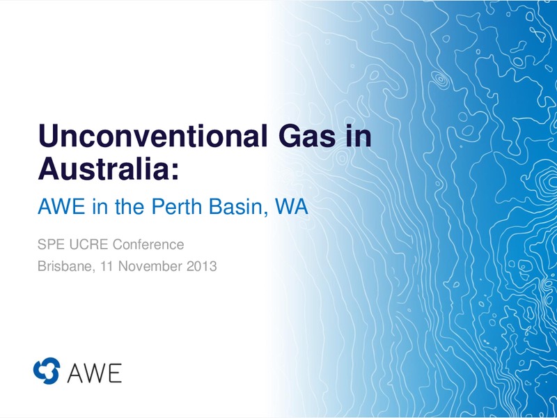 SPE UCRE CONFERENCE – Awe Limited – slide 1