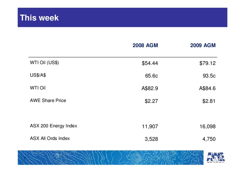 ANNUAL GENERAL MEETING – Awe Limited – slide 7