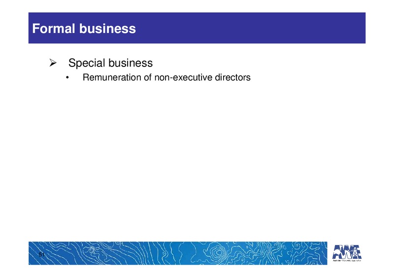 ANNUAL GENERAL MEETING – Awe Limited – slide 50