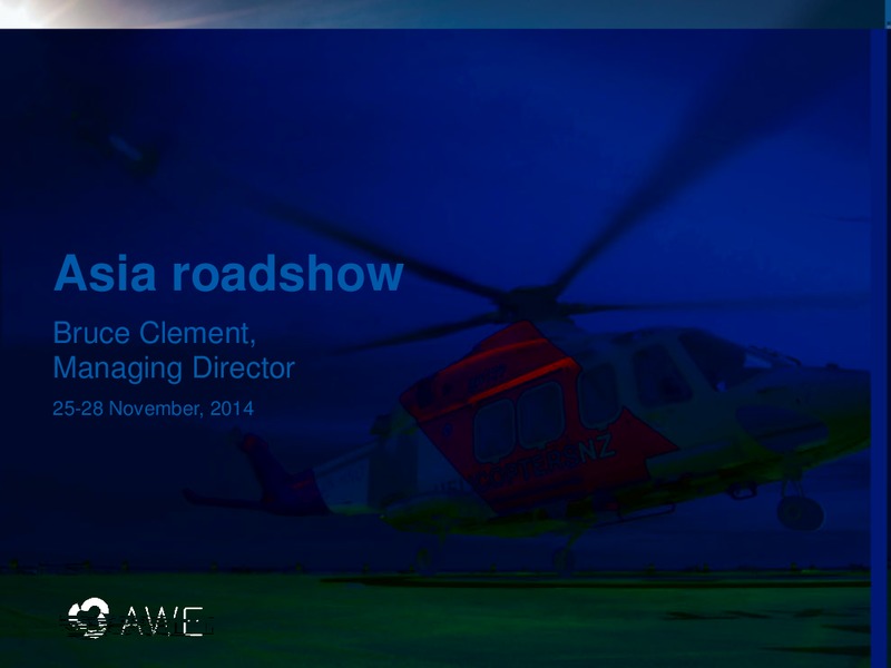 ASIA ROADSHOW – Awe Limited – slide 1
