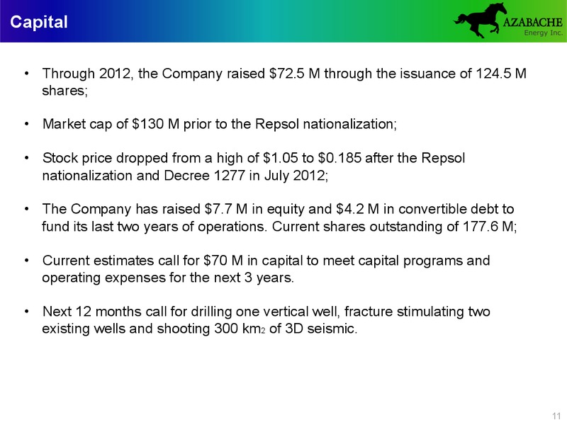 INVESTOR PRESENTATION – Azabache Energy Inc. – slide 10