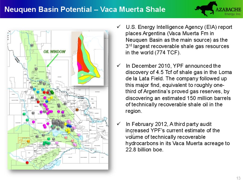 INVESTOR PRESENTATION – Azabache Energy Inc. – slide 12