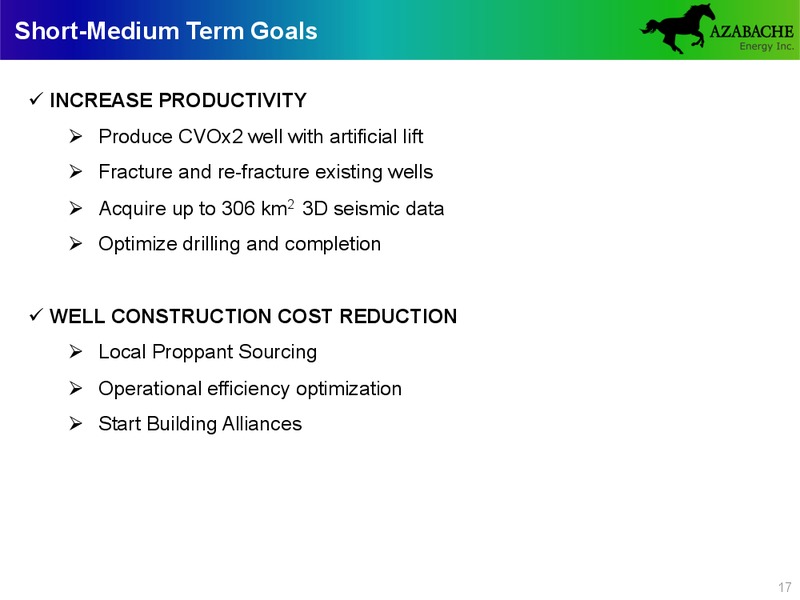 INVESTOR PRESENTATION – Azabache Energy Inc. – slide 16