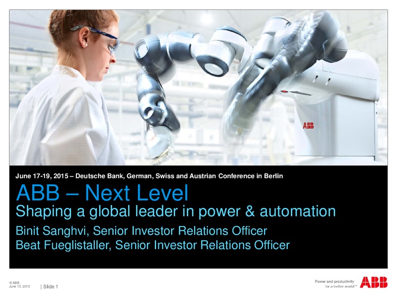 Deutsche Bank German Swiss and Austrian Conference in Berlin – Abb Oil Company Inc – slide 1
