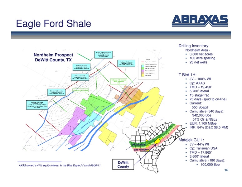 Febuary 2012 OGIS – Abraxas Petroleum Corp. – slide 13